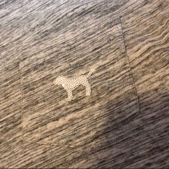 VS PINK💕BLING DOG LOVE PINK LOGO OVERSIZED TEE M - Picture 4 of 5